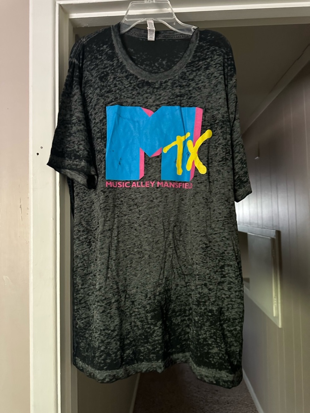 Bella Canvas Black Short-Sleeve MTX Graphic Tee with Blue, Pink & Yellow Logo